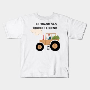 Husband dad trucker legend Kids T-Shirt